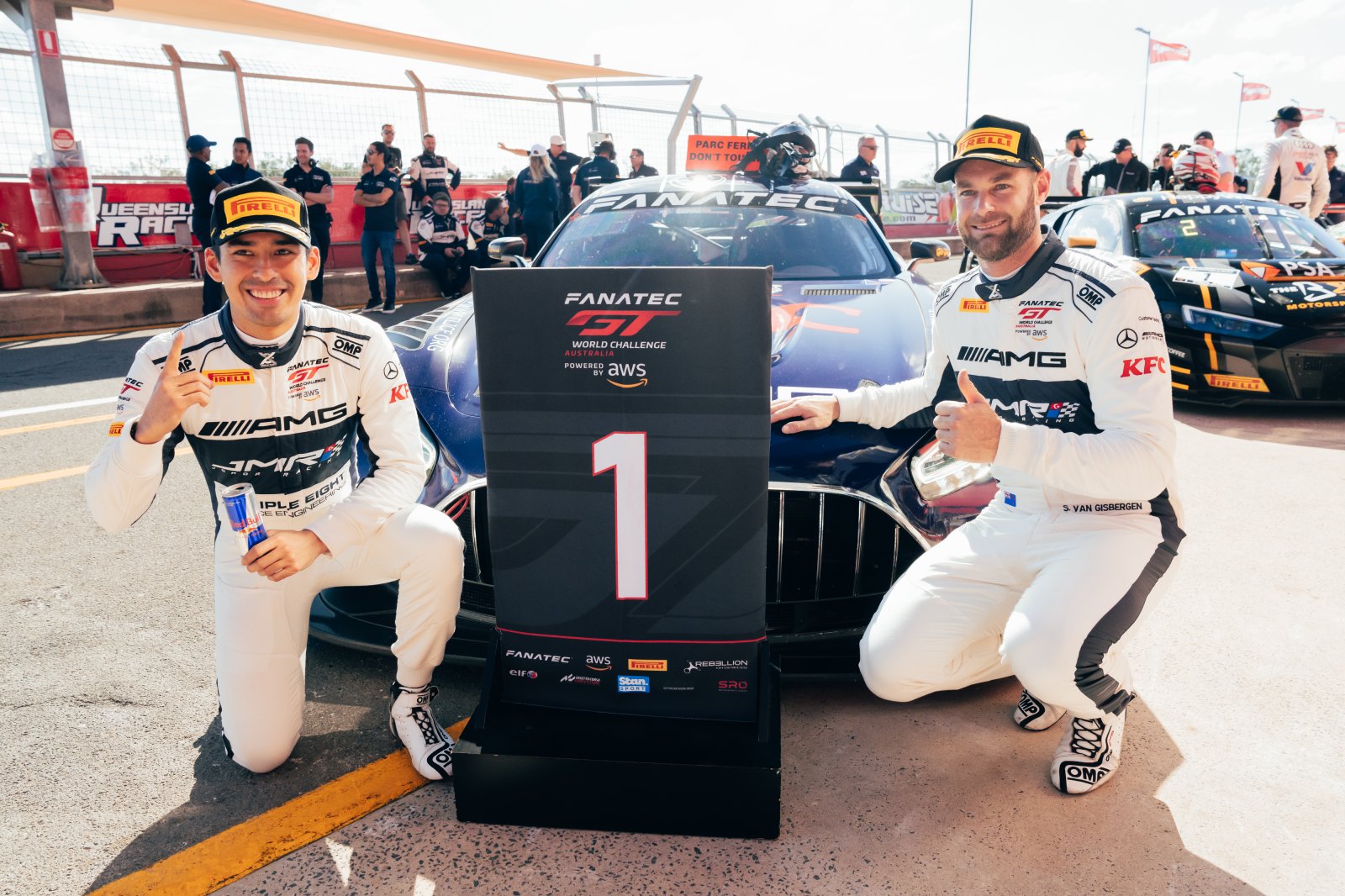 Shane van Gisbergen and Prince Jefri Ibrahim win opening race in Queensland