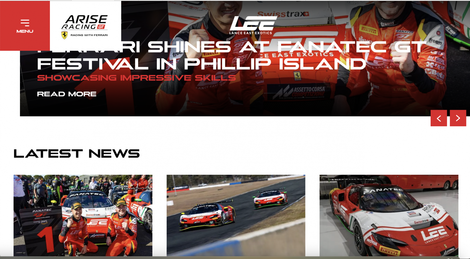 Arise Racing GT website goes live